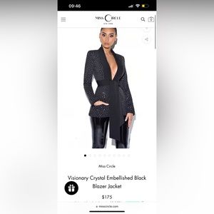 Miss circle visionary crystal embellished black blazer Jacket